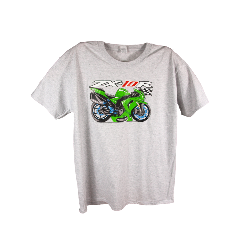 Camiseta Estampada Motocicleta Kawasaki Ninja ZX-10R 100% Algodón