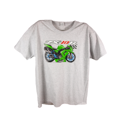 Camiseta Estampada Motocicleta Kawasaki Ninja ZX-10R 100% Algodón